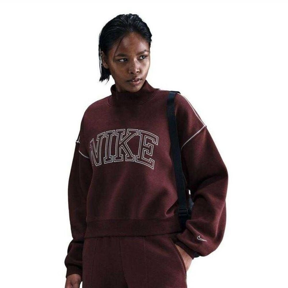Nike Womens/Ladies Phoenix Speed Embroidered Logo Sweatshirt / Burgundy